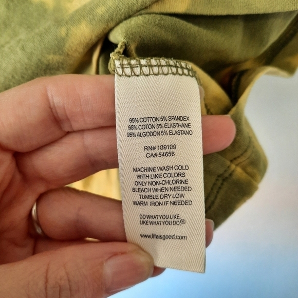 Life is Good Green Custom Dyed Top S - Picture 5 of 5
